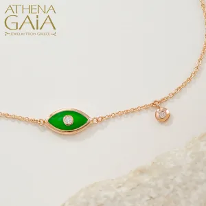 Evil Eye Enamel With Diamond Bracelet