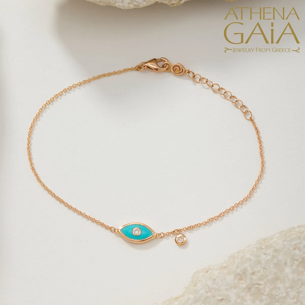 Evil Eye Enamel With Diamond Bracelet