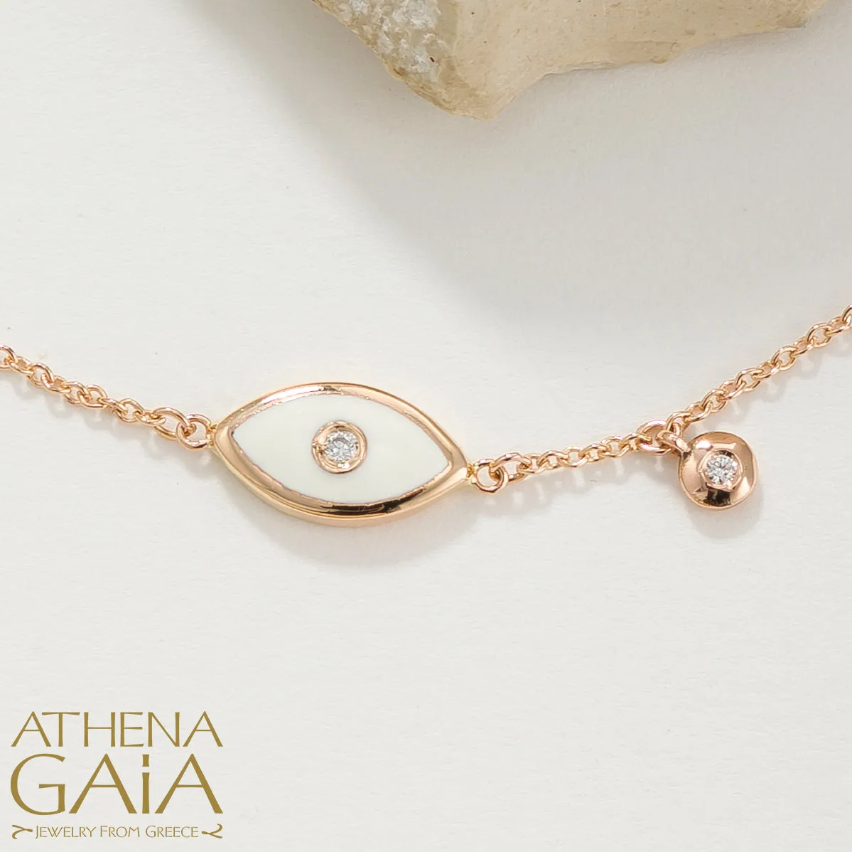 Evil Eye Enamel With Diamond Bracelet