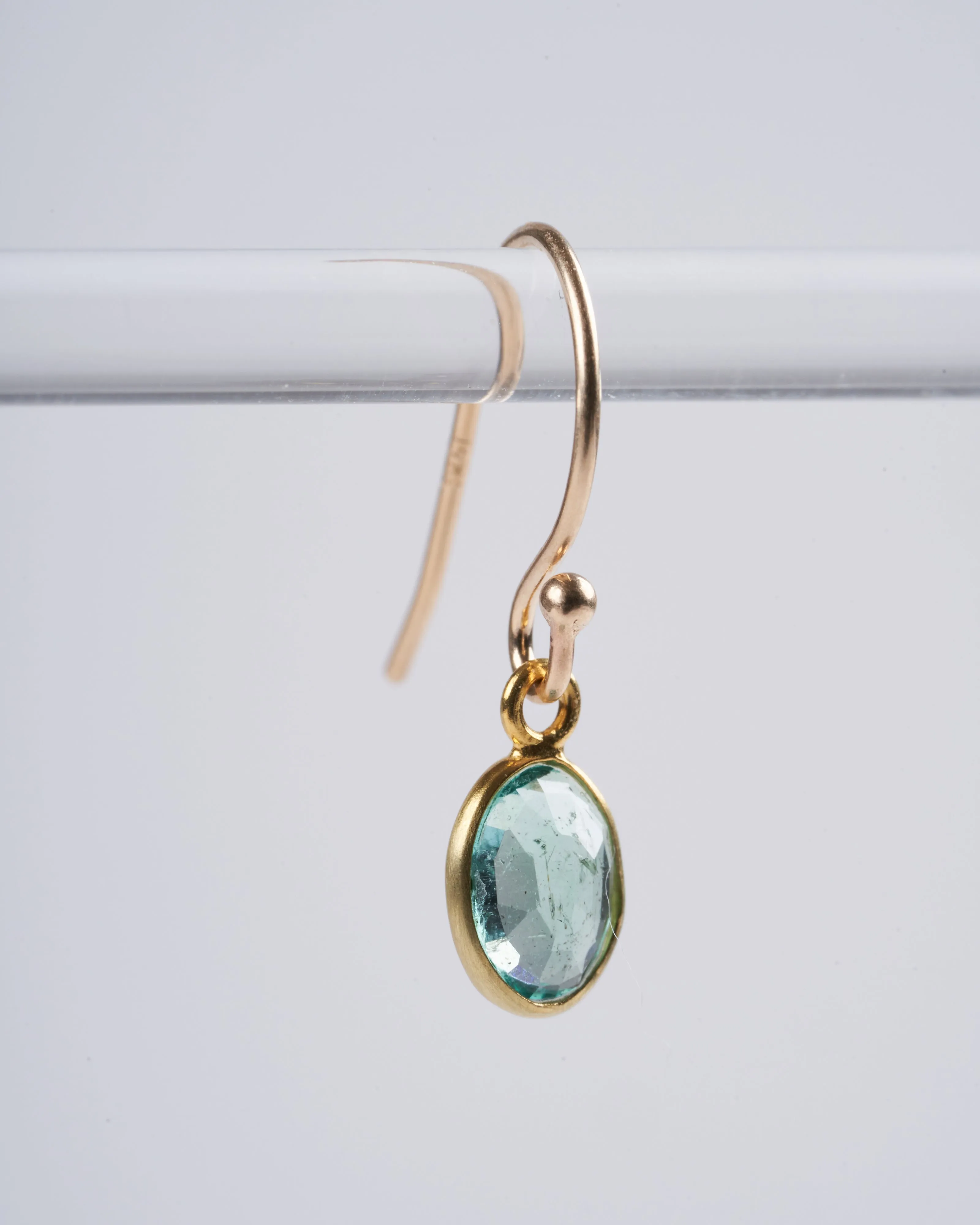 faceted emerald drop earrings