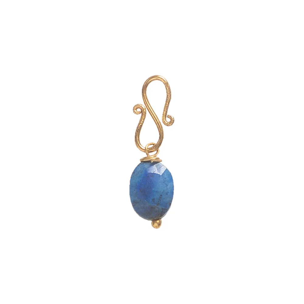 Faceted Gemstone Pendant Lapis Lazuli Gold Plated