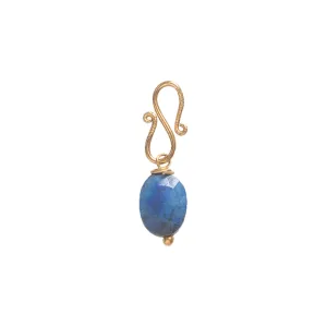 Faceted Gemstone Pendant Lapis Lazuli Gold Plated