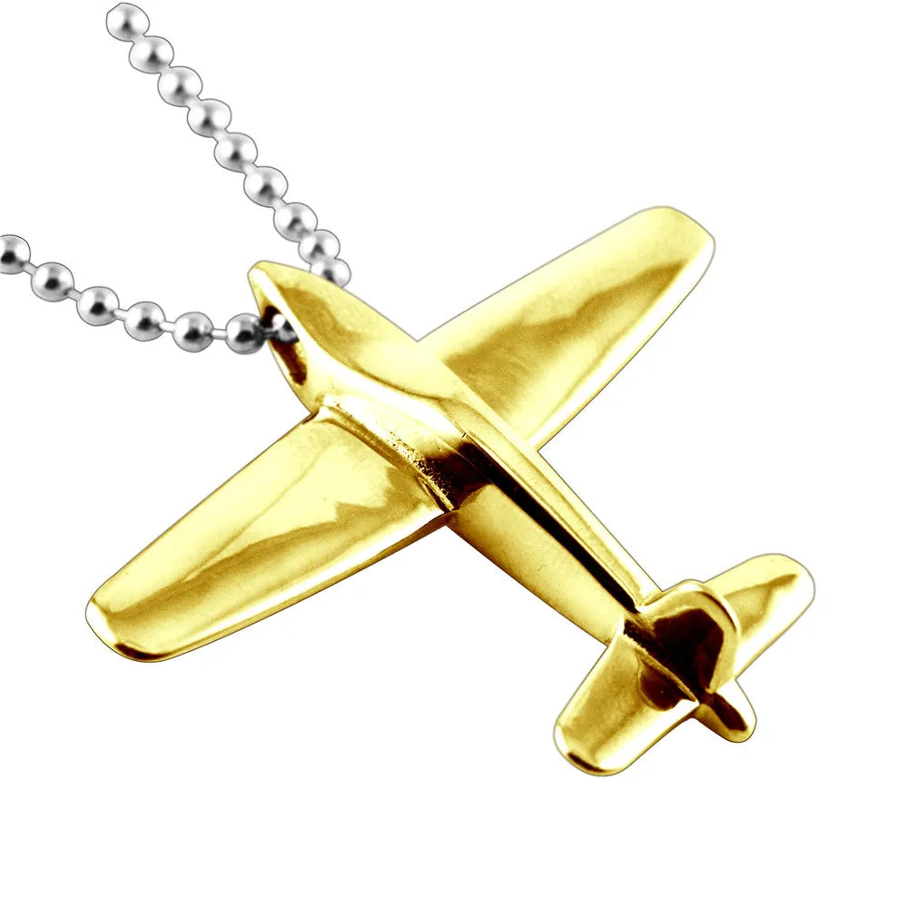 Fashion Stainless Steel Airplane Necklaces Pendant Travel Places Jewelry Beaded Chain 24"