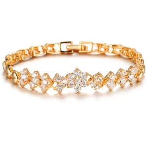 Fashion Zircon Plated 18K Gold Bracelet