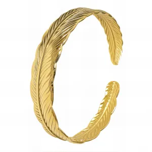 Feather Whirl Cuff – 18K Gold