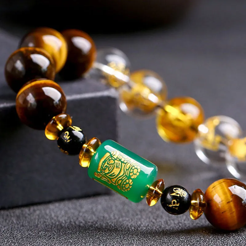 Feng Shui 12 Chinese Zodiac Tiger Eye Luck/Health Protection Bracelets (Men and Women)