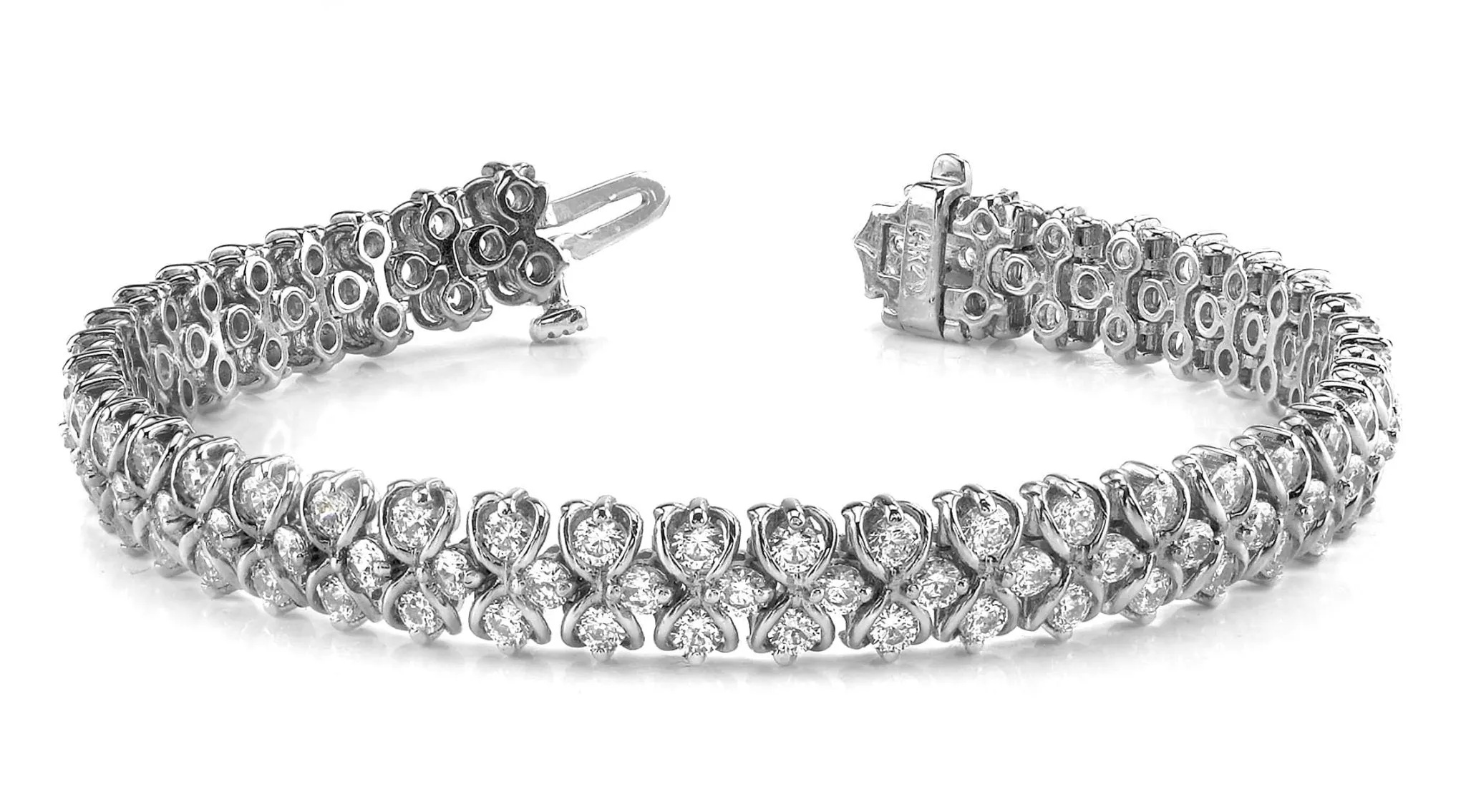 Figure Eight Diamond Link Diamond Bracelet with 7.08 ct.(finished) 2.5mm