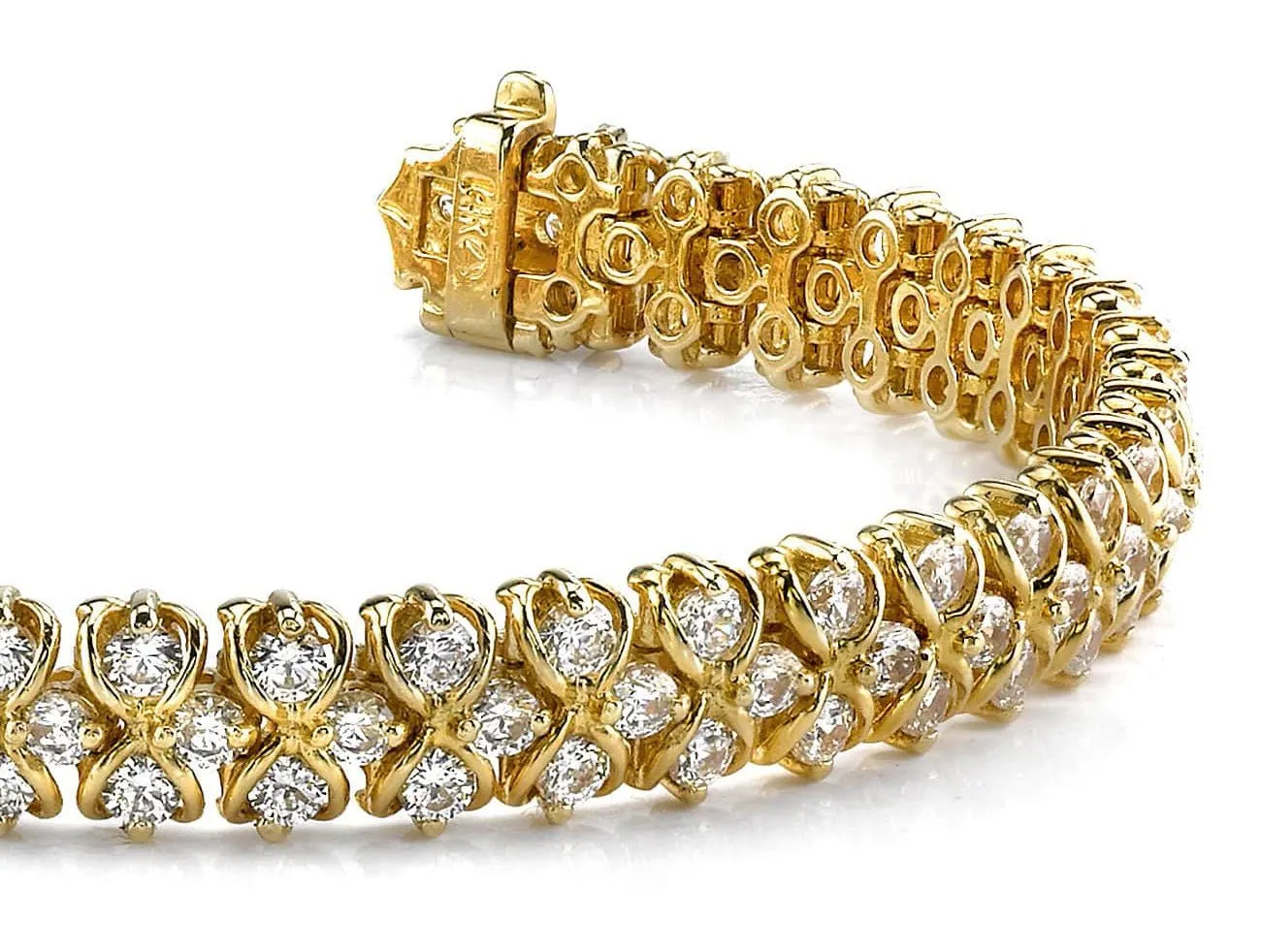 Figure Eight Diamond Link Diamond Bracelet with 7.08 ct.(finished) 2.5mm