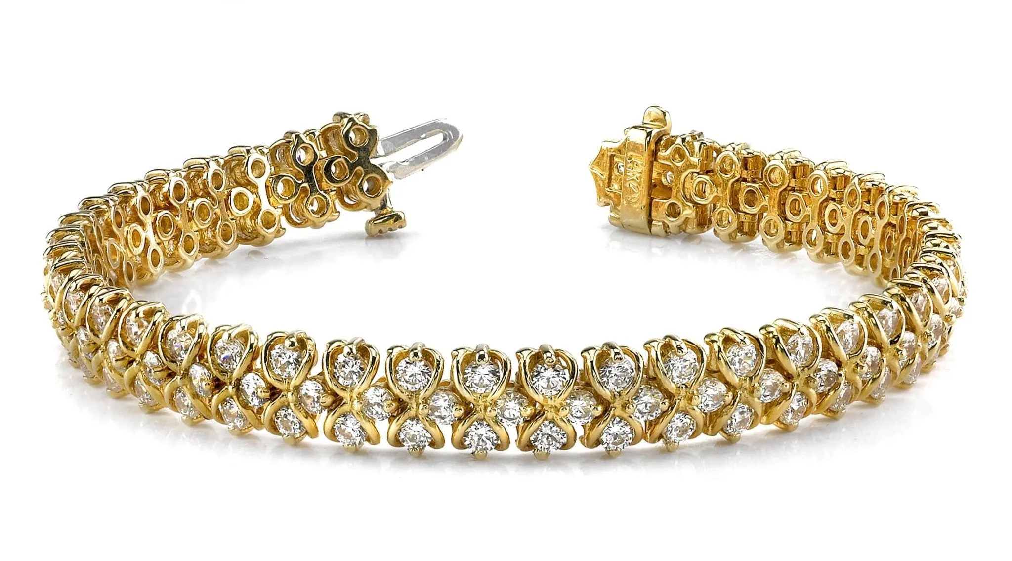 Figure Eight Diamond Link Diamond Bracelet with 7.08 ct.(finished) 2.5mm
