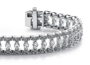 Filigree Diamond Candlestick Diamond Bracelet with 3.99 ct.(finished) 3mm