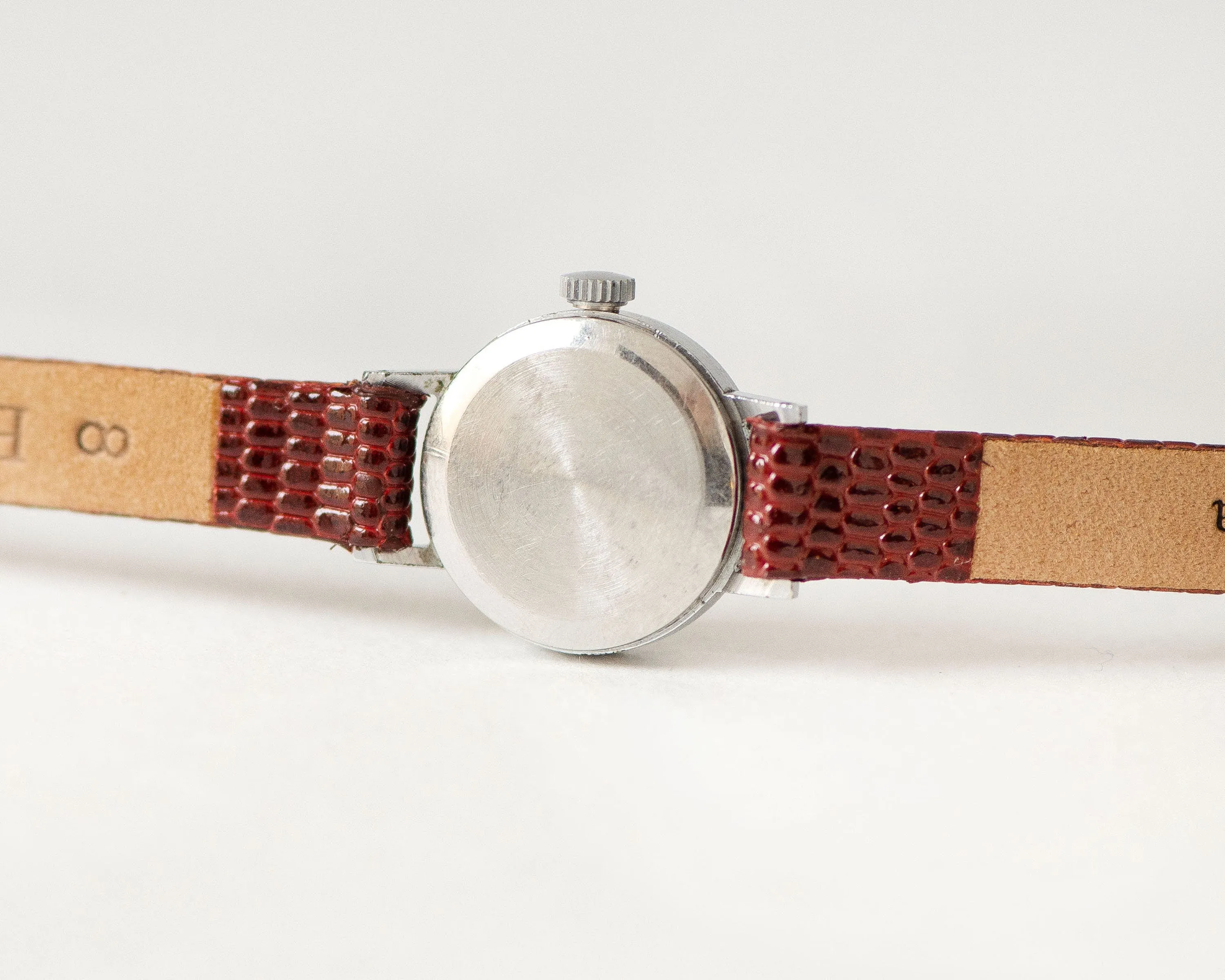 Floral women watch Seagull, red flowers micro watch silver shade, Roman numerals girl watch gift jewelry classic, new genuine leather strap