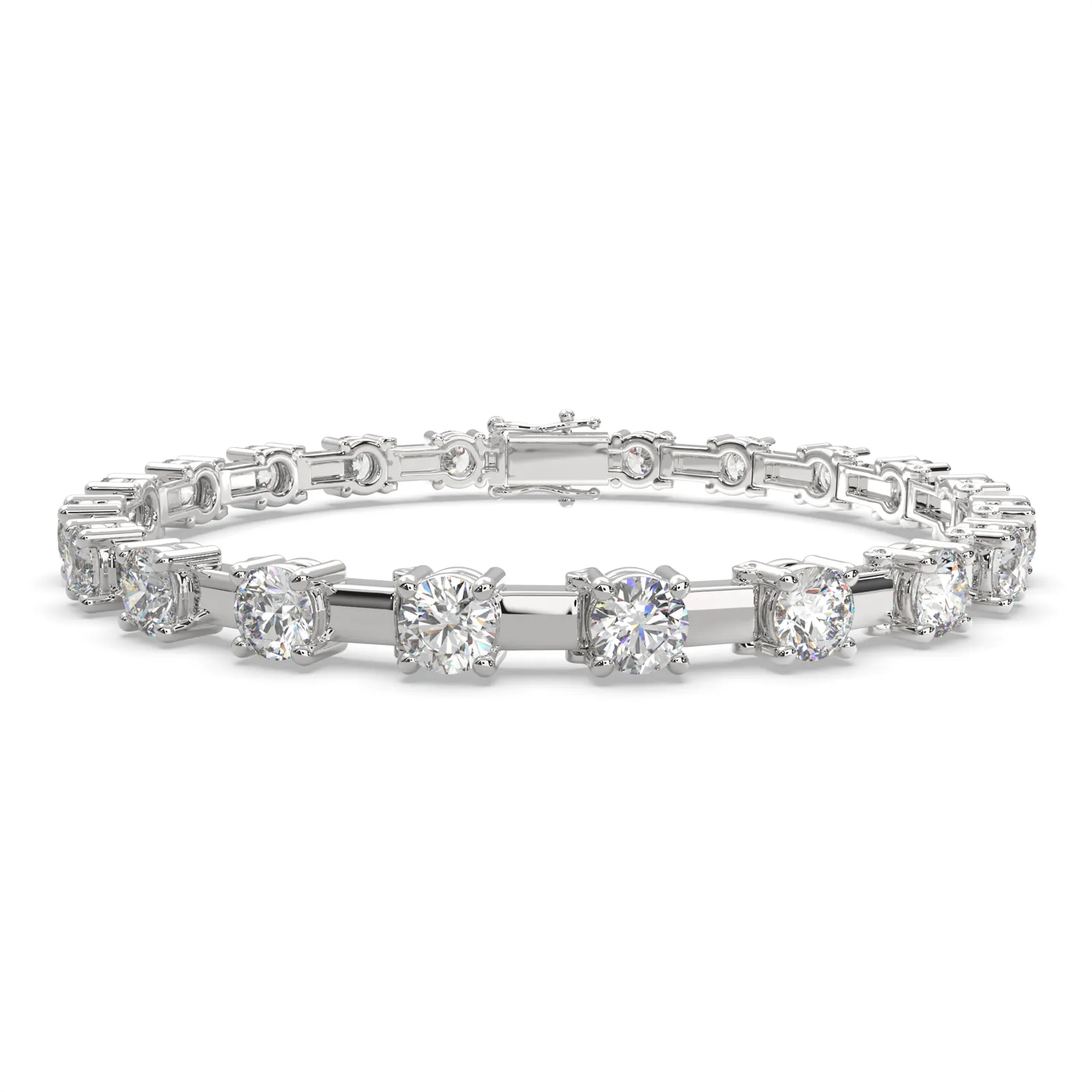 Florimel Round Cut Diamond Tennis Bracelet Prong Set (8 ctw)