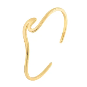 Fluid Wave Open Cuff – 18K Gold