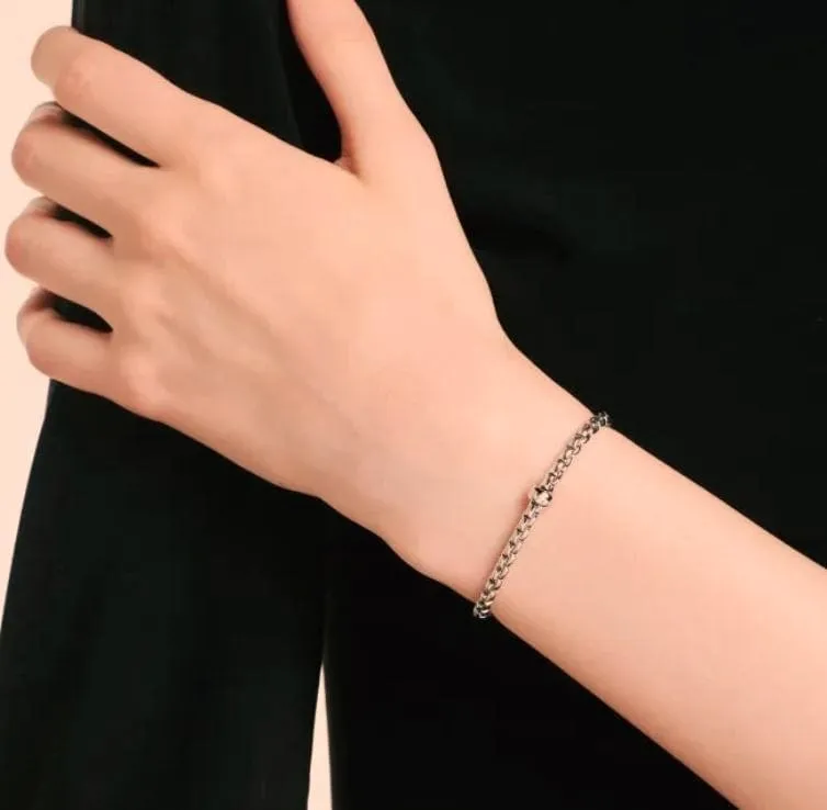 Fope 18K Rose Gold Flex it Bracelet with Single Diamond