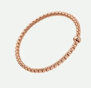 Fope 18K Rose Gold Flex it Bracelet with Single Diamond