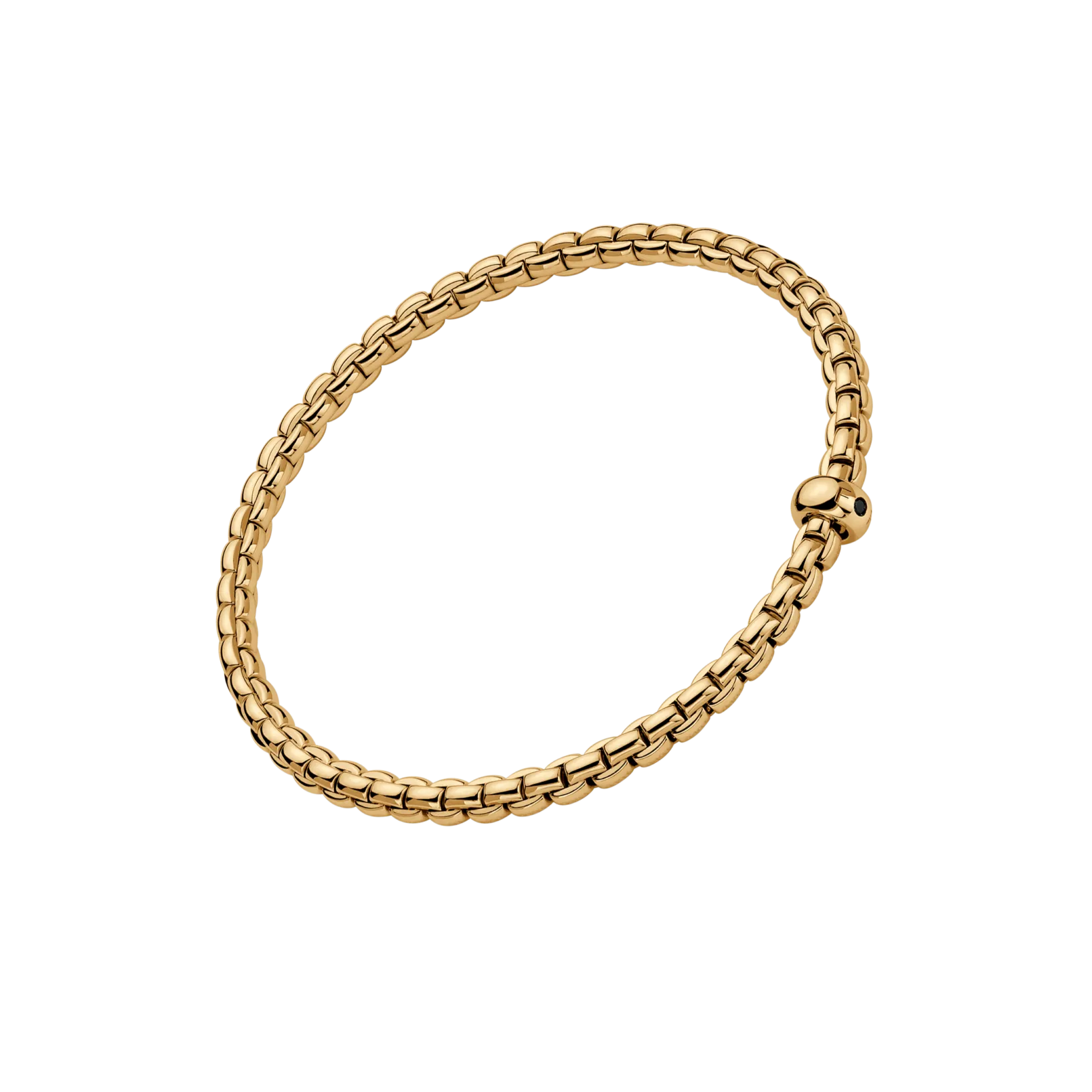 Fope Eka 18k Yellow Gold Flex'It Black Diamond Bracelet - Extra-Large