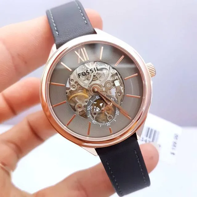 Fossil Brown Suitor Mechanical Leather Women's Watch BQ3265