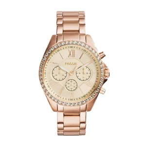 Fossil Modern Rose Gold Stainless Steel Rose Gold Dial Chronograph Quartz Watch for Ladies - BQ1774