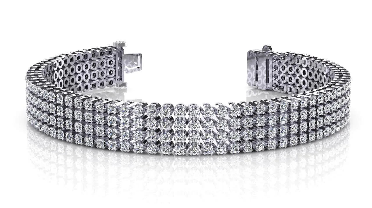 Four Row Diamond Bracelet with 7.00 ct.(finished) 1.8mm