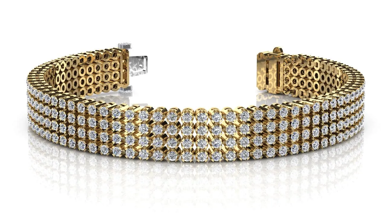 Four Row Diamond Bracelet with 7.00 ct.(finished) 1.8mm