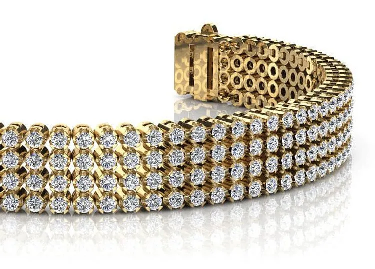 Four Row Diamond Bracelet with 7.00 ct.(finished) 1.8mm