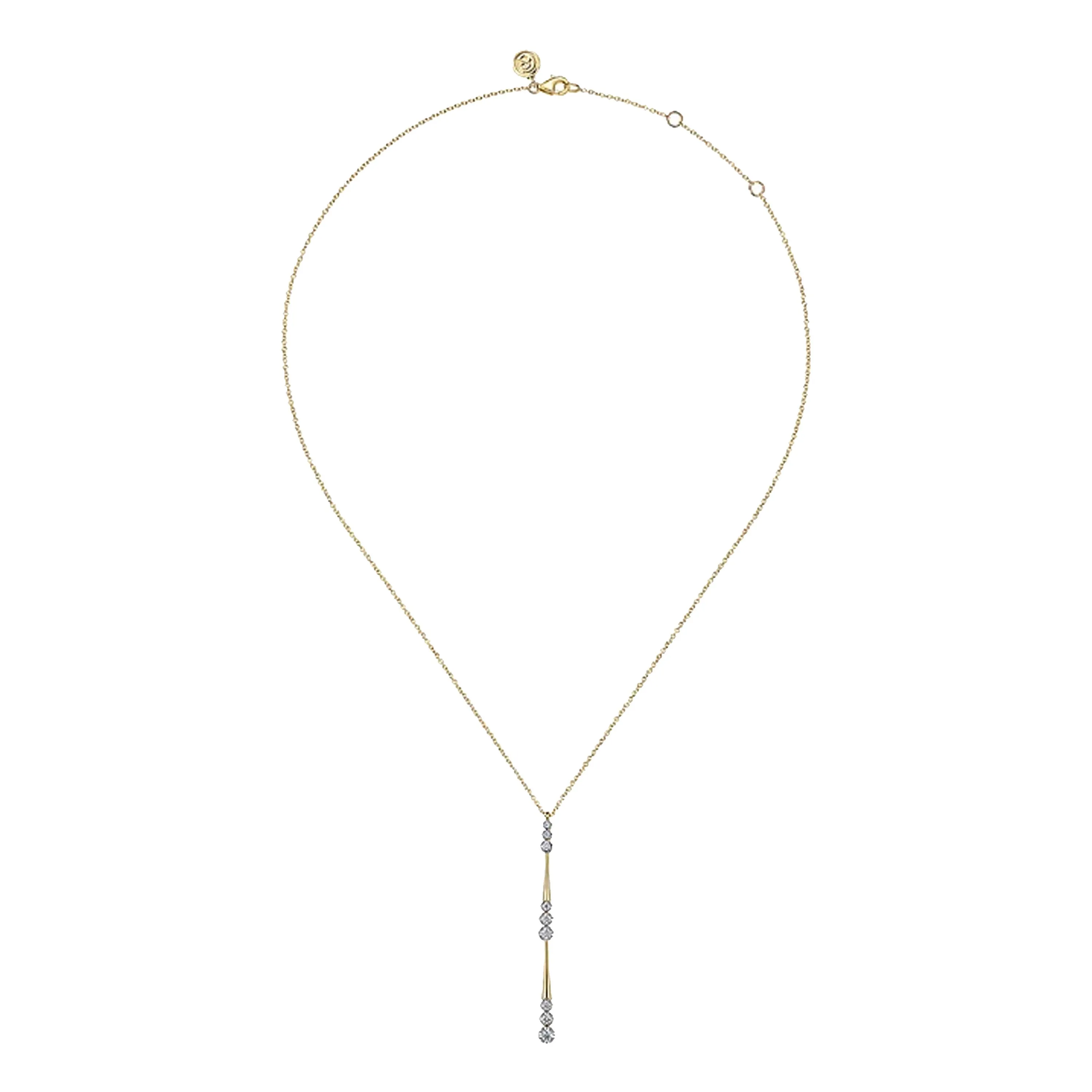 Gabriel 14K Yellow Gold Graduated Diamond Station Drop Y Necklace