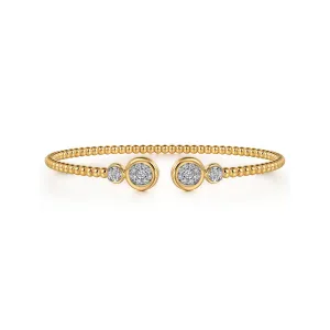 Gabriel & Co. 14k Yellow Gold Beaded Diamond Bangle Bracelet – BG4916-62M45JJ