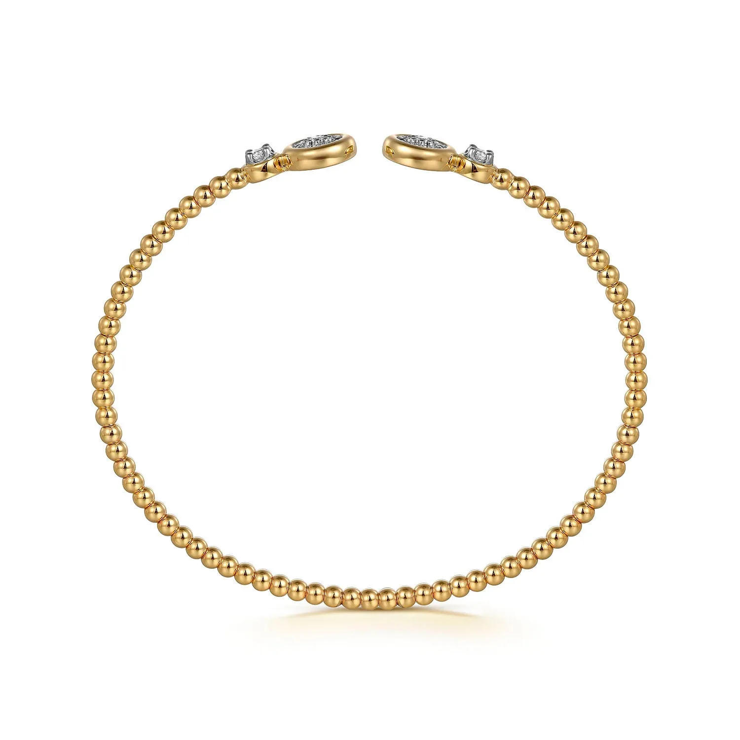 Gabriel & Co. 14k Yellow Gold Beaded Diamond Bangle Bracelet – BG4916-62M45JJ