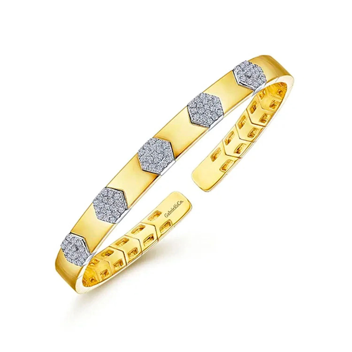 Gabriel & Co. 14k Yellow Gold Diamond Bangle Bracelet – BG4446-65M45JJ