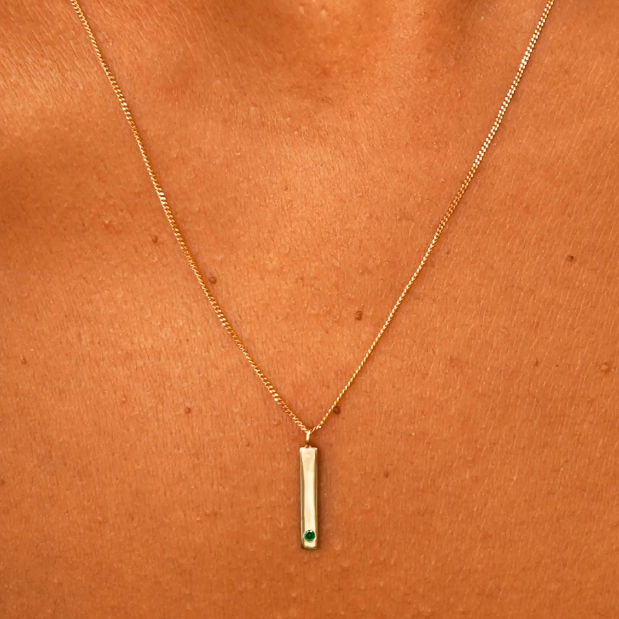 Gemstone Bar Necklace