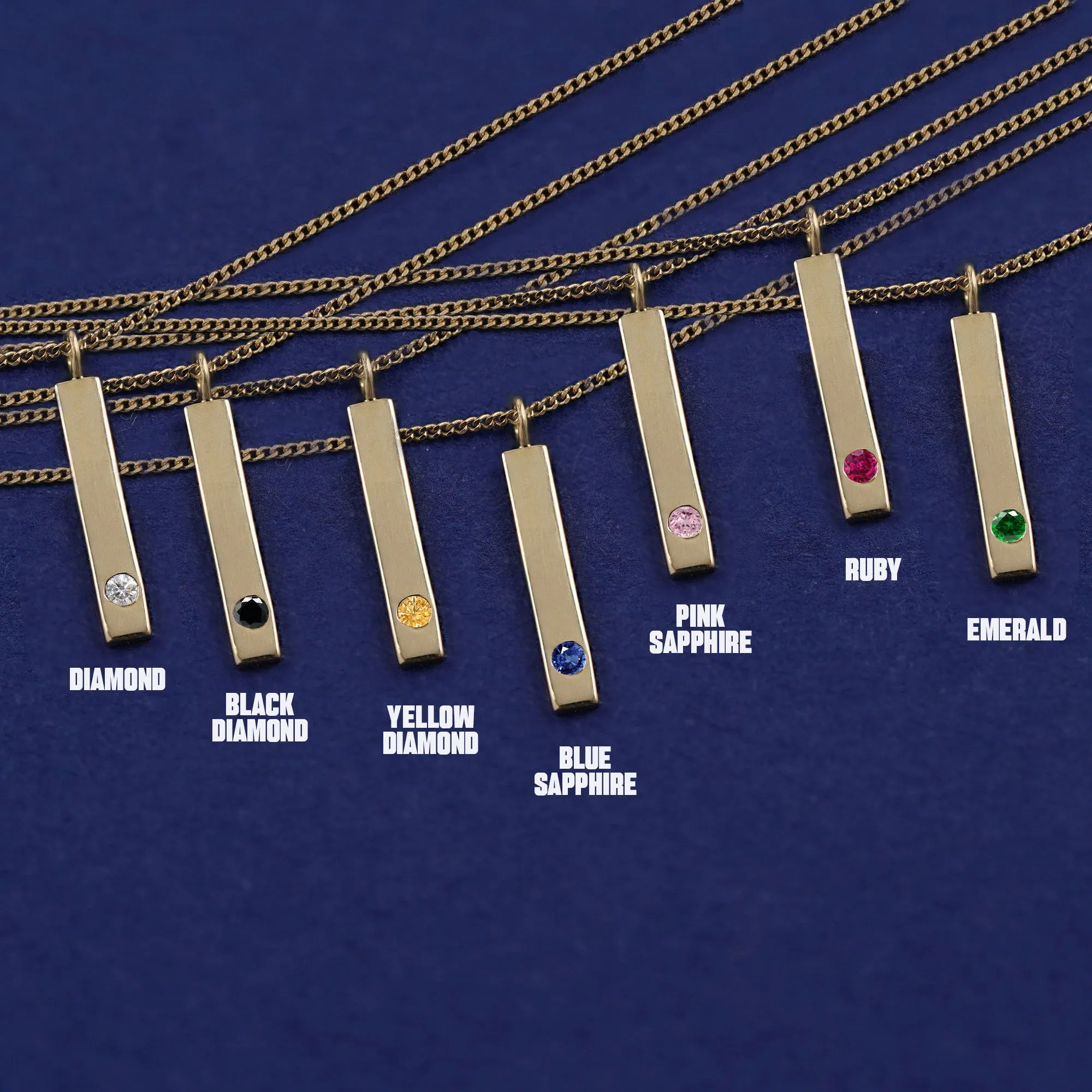 Gemstone Bar Necklace