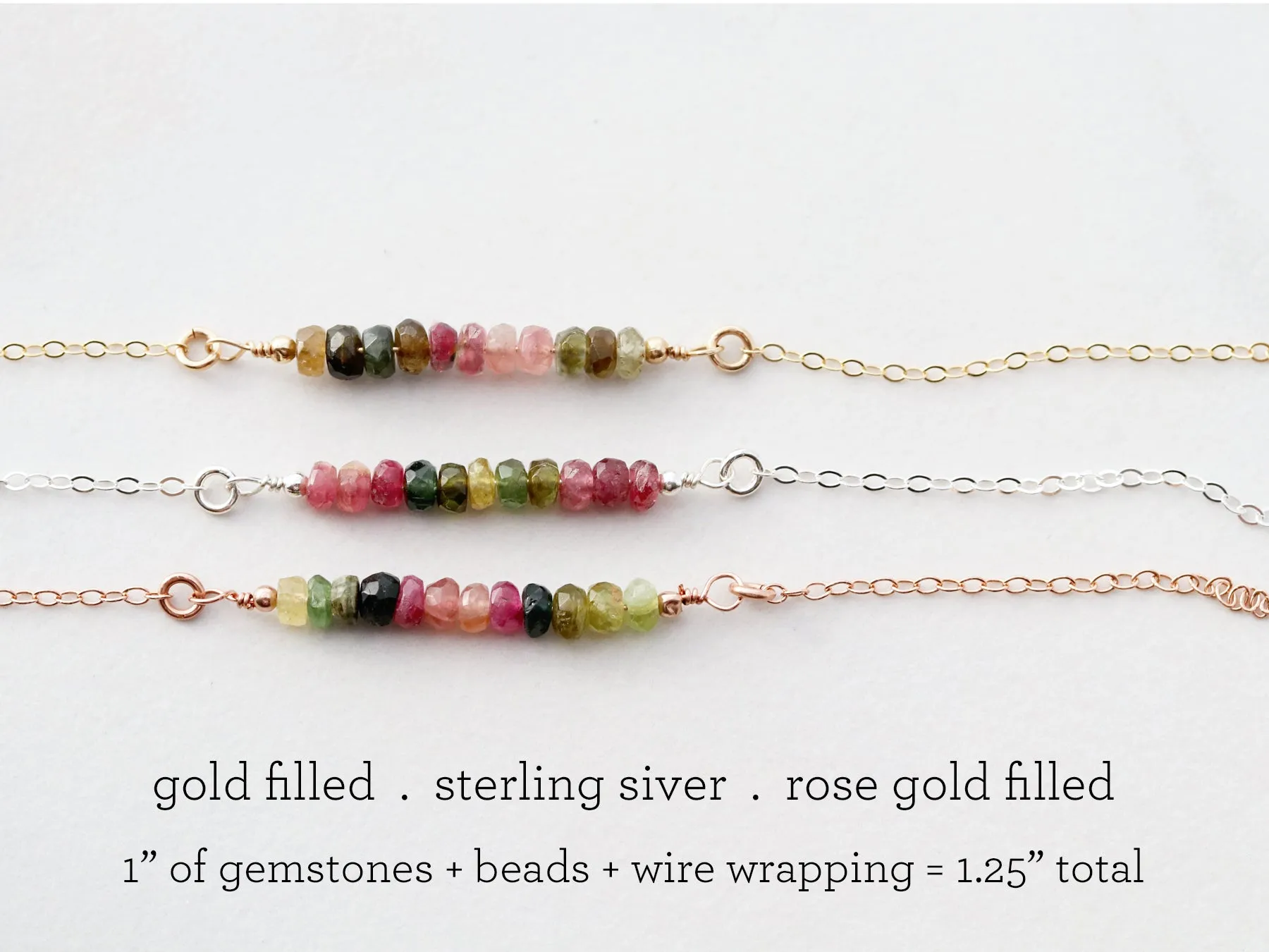 Gemstone Bar Necklace