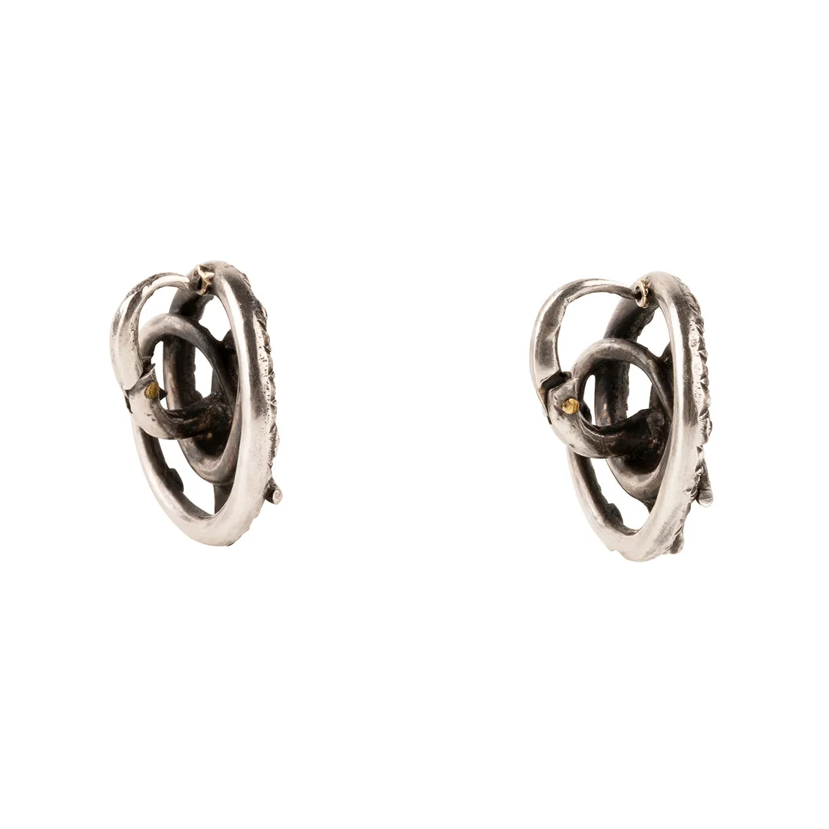 Georgian era Diamond and Emerald Snake Earrings