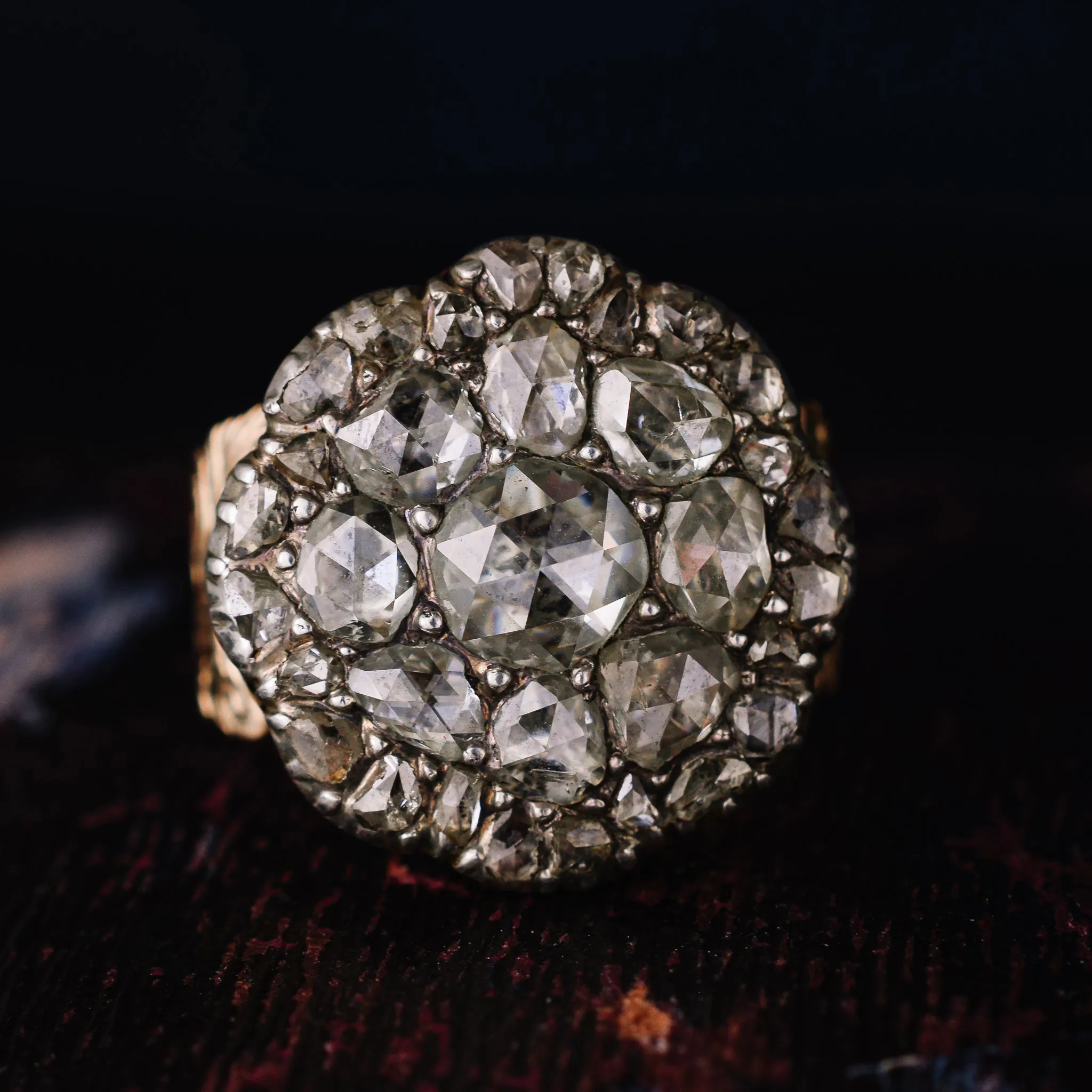 Georgian Rose Cut Diamond Cobblestone Ring