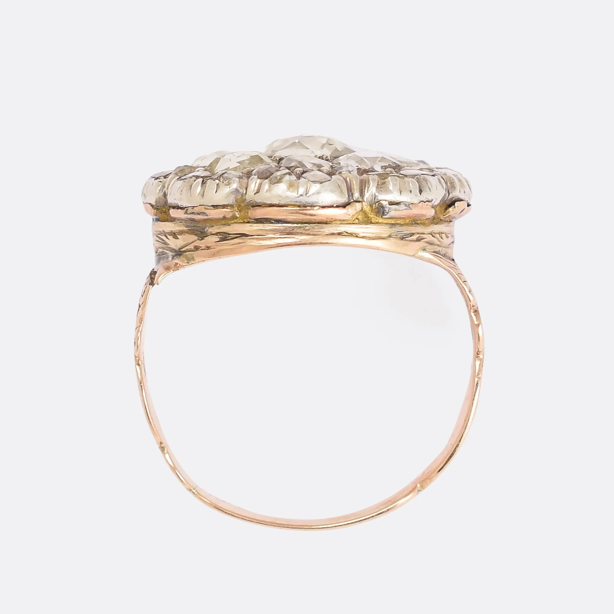 Georgian Rose Cut Diamond Cobblestone Ring
