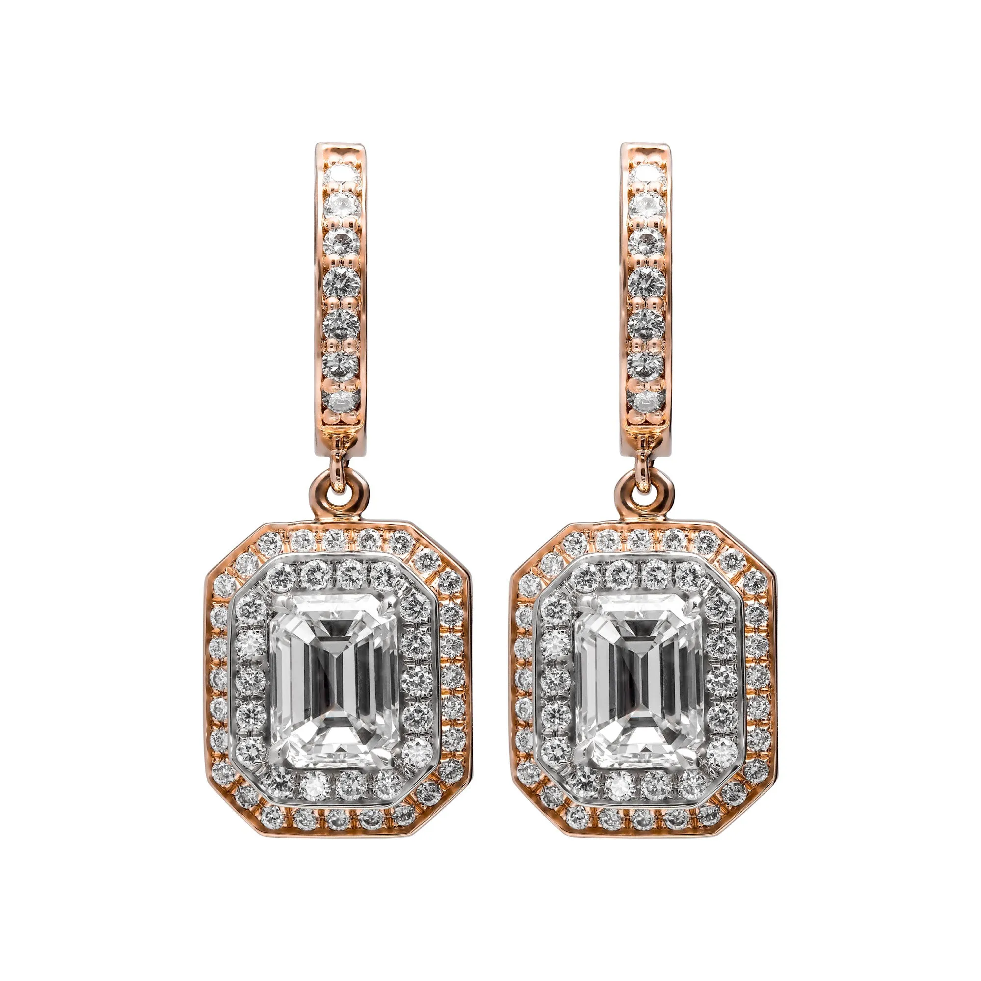 GIA Certified Emerald Cut Drop Earrings