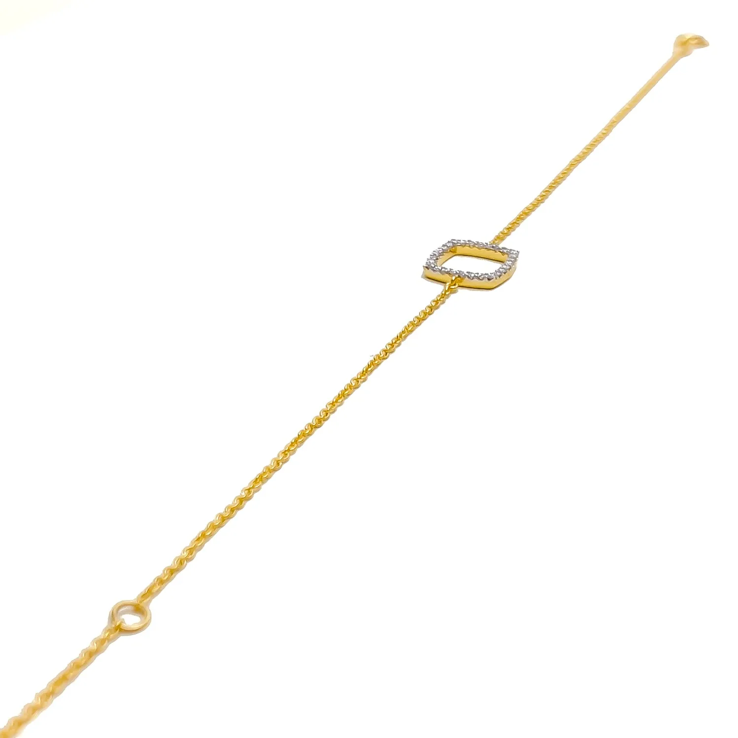 Glamorous Soft Square Diamond   18k Gold Bracelet