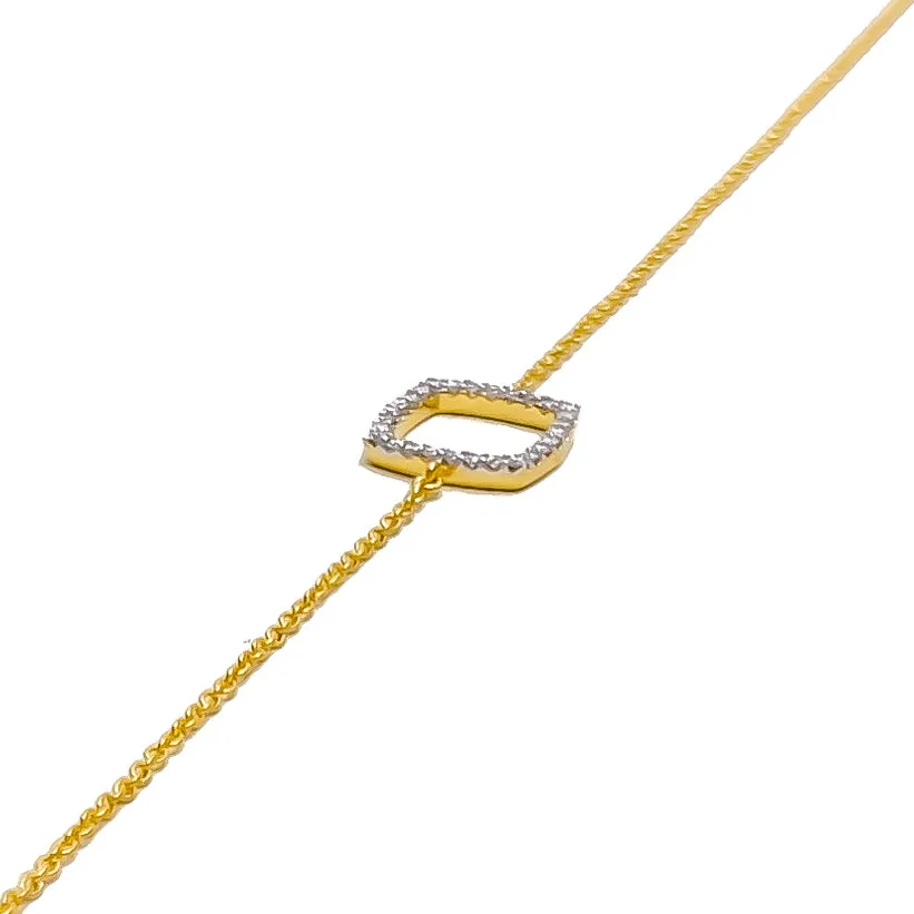 Glamorous Soft Square Diamond   18k Gold Bracelet
