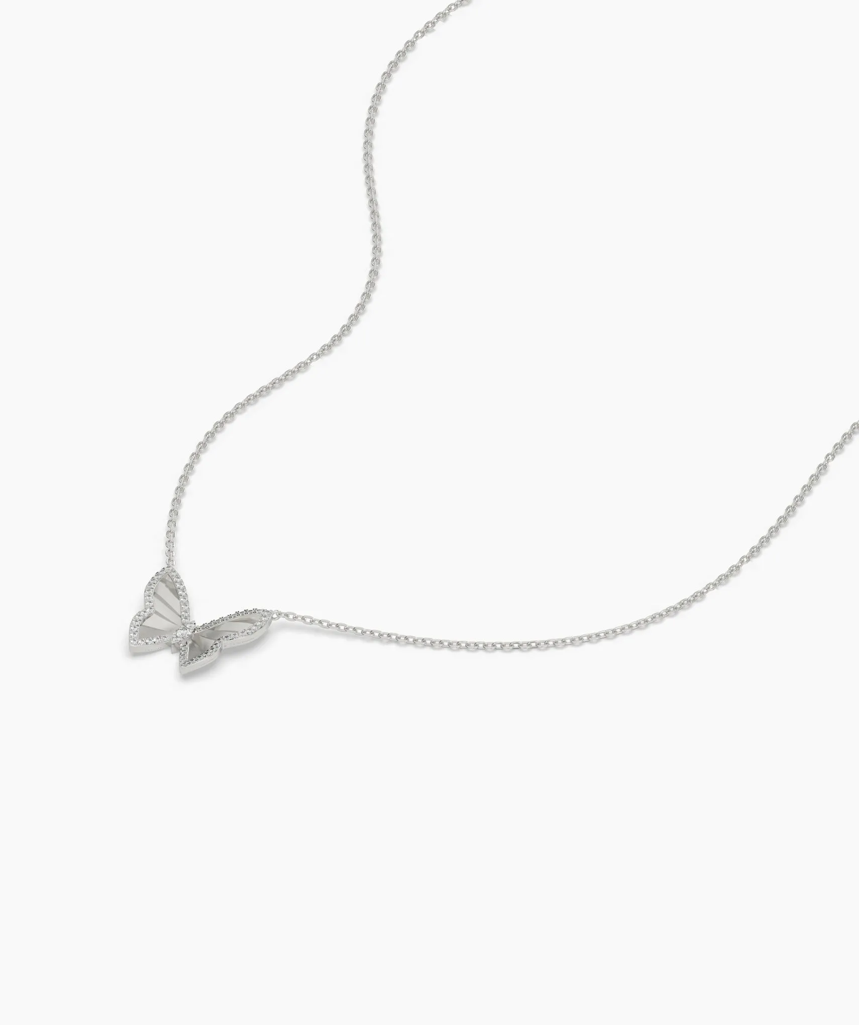 Gleaming Butterfly Charm Necklace