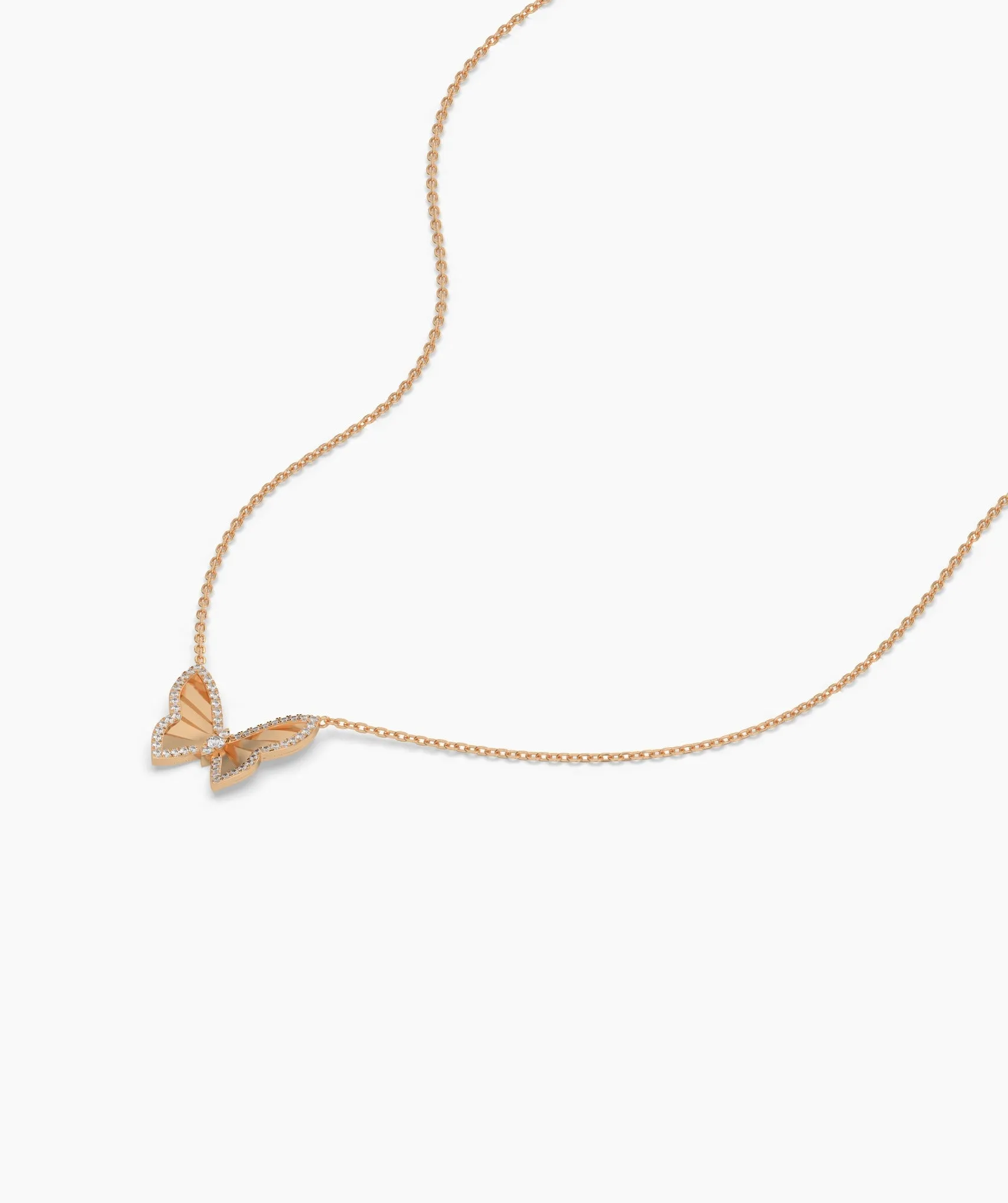 Gleaming Butterfly Charm Necklace