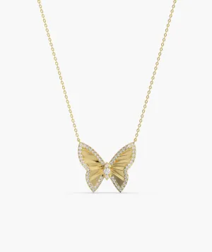 Gleaming Butterfly Charm Necklace
