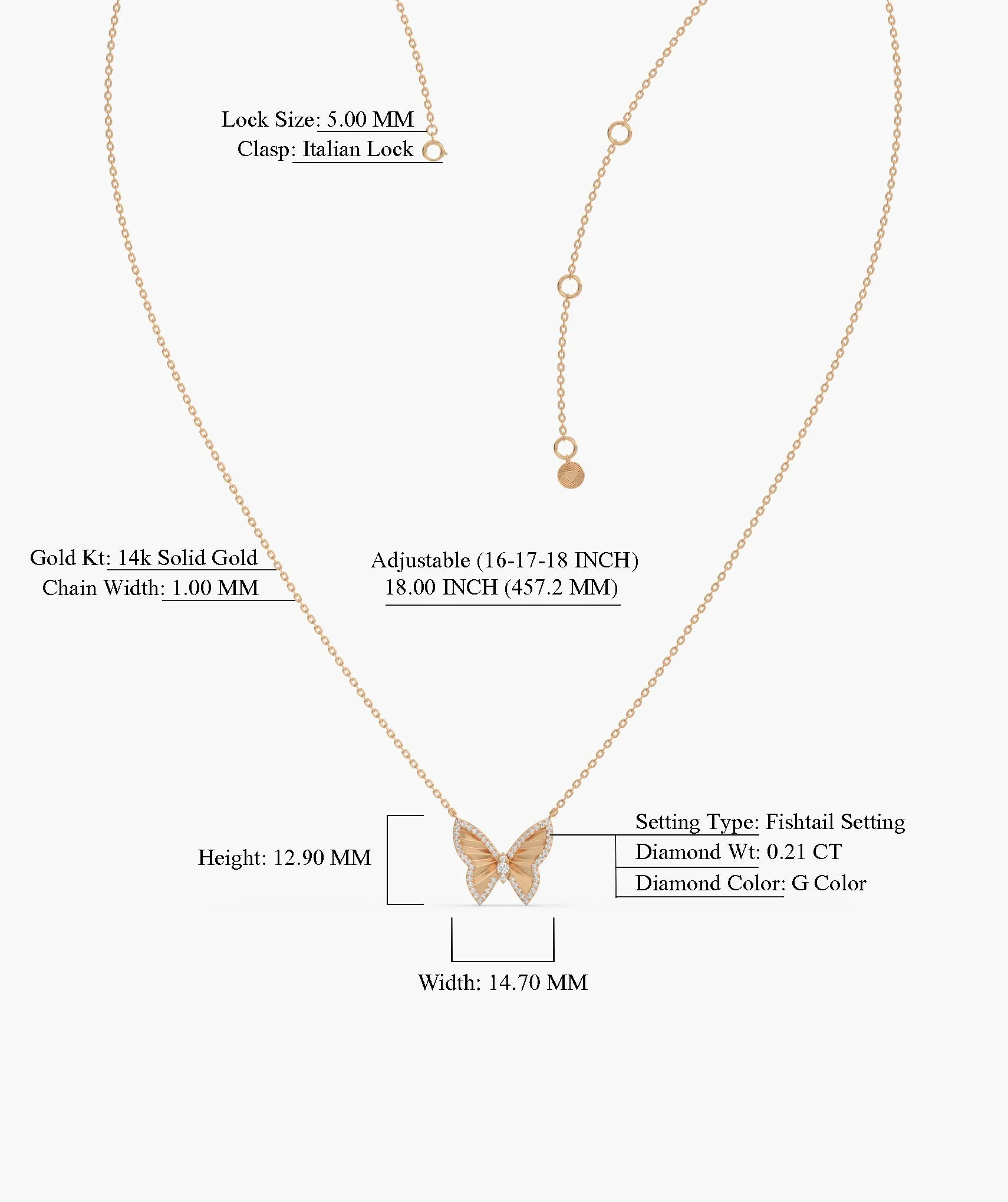 Gleaming Butterfly Charm Necklace
