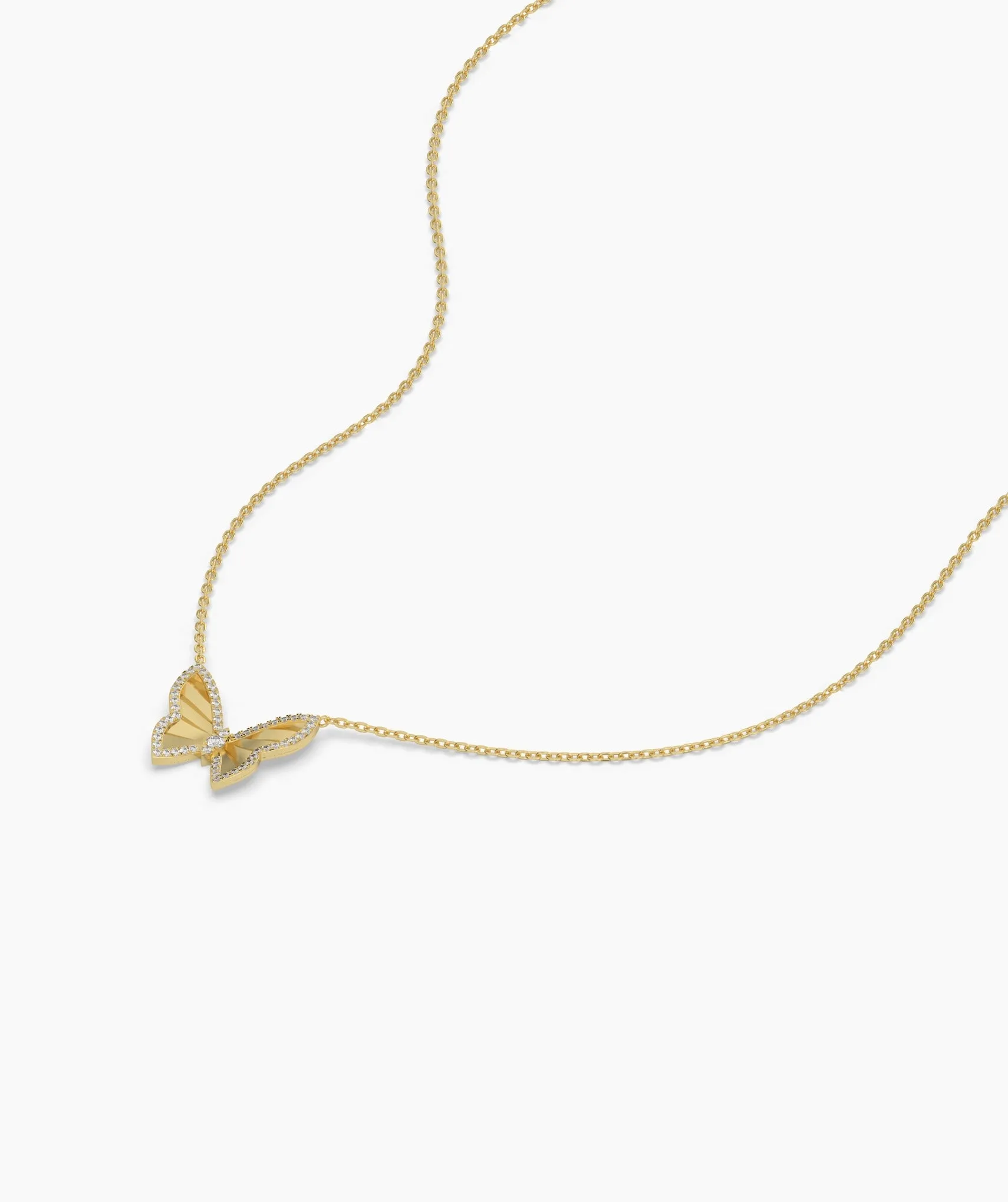Gleaming Butterfly Charm Necklace