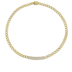 Gold & Diamond Bar Necklace