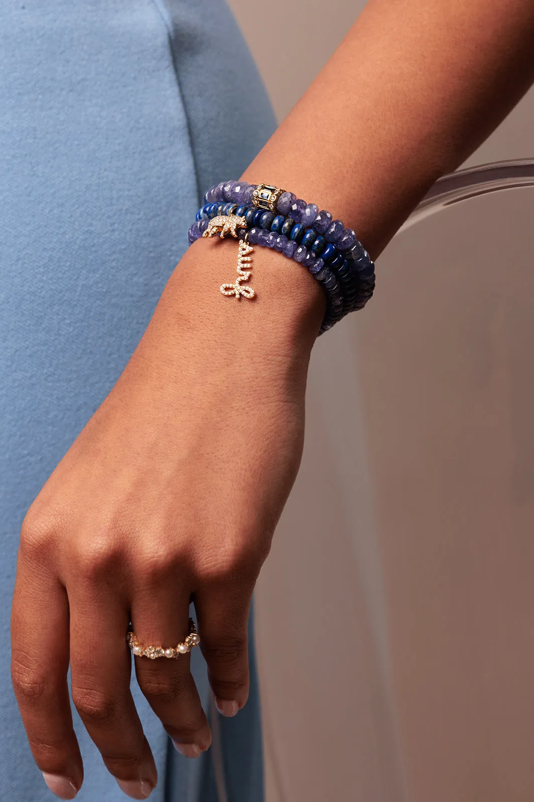Gold & Diamond Bear on Lapis