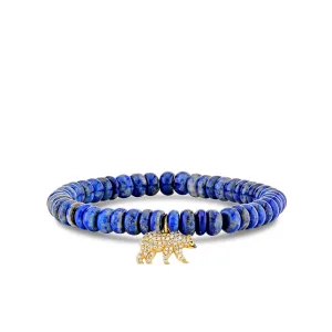 Gold & Diamond Bear on Lapis