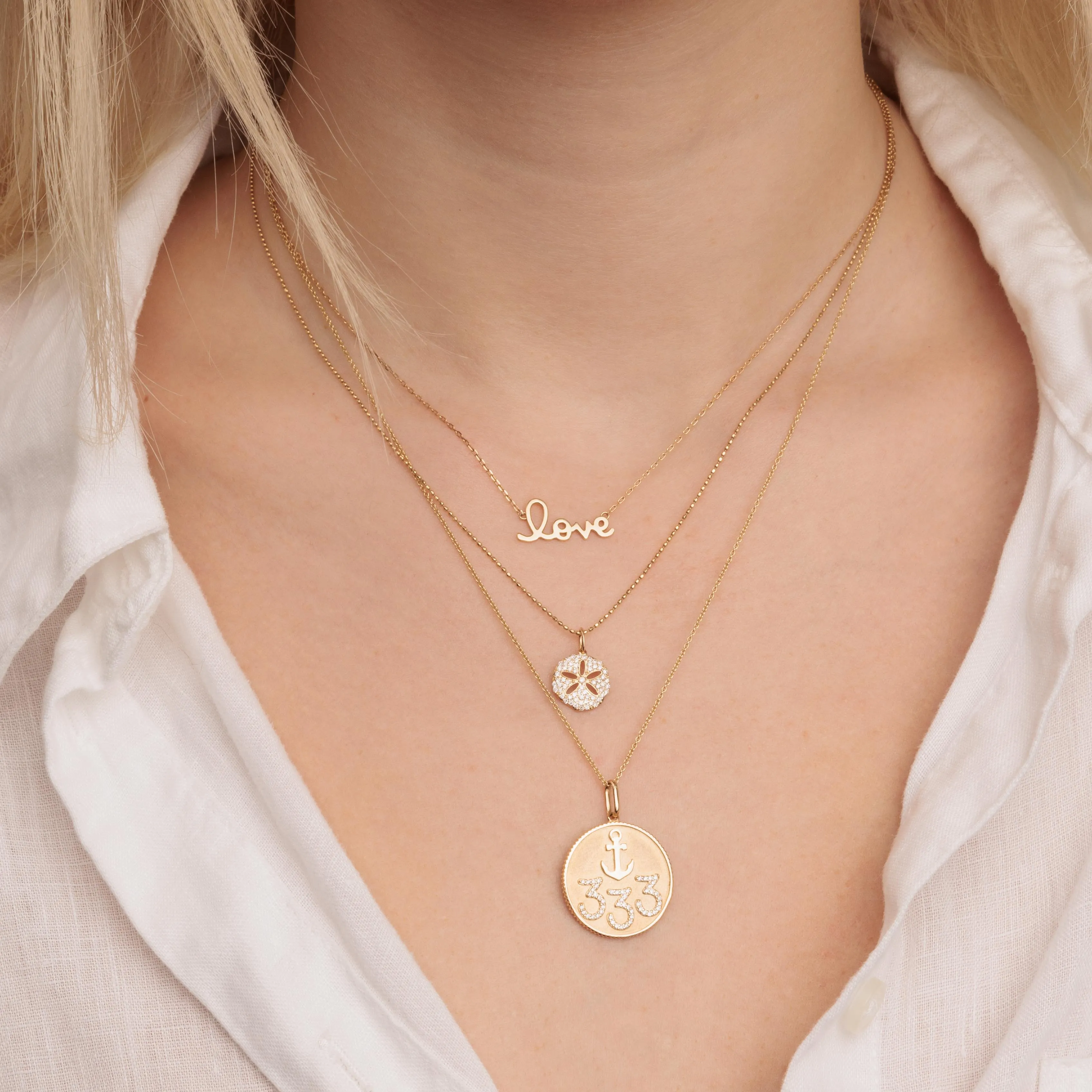 Gold & Diamond Sand Dollar Charm