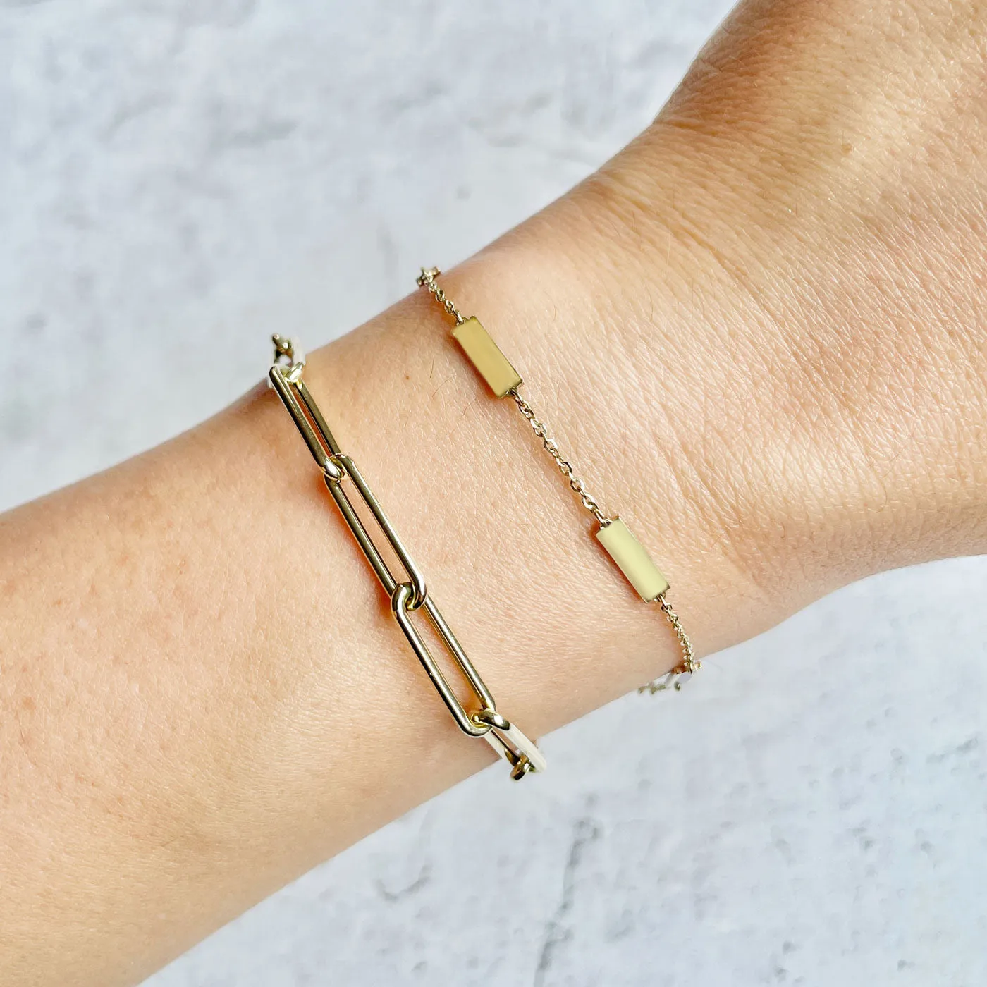 Gold Bar Chain Bracelet
