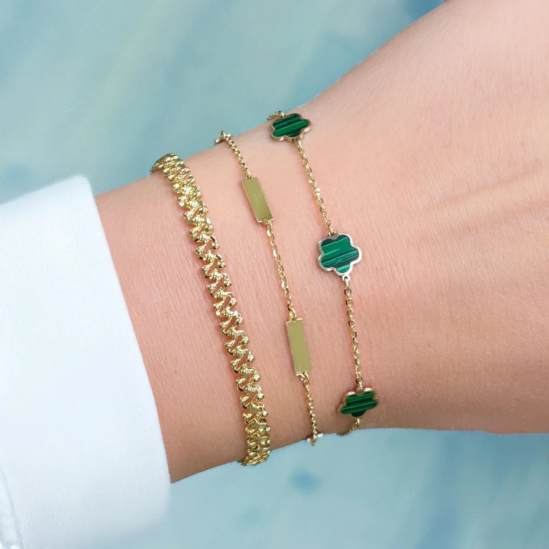 Gold Bar Chain Bracelet