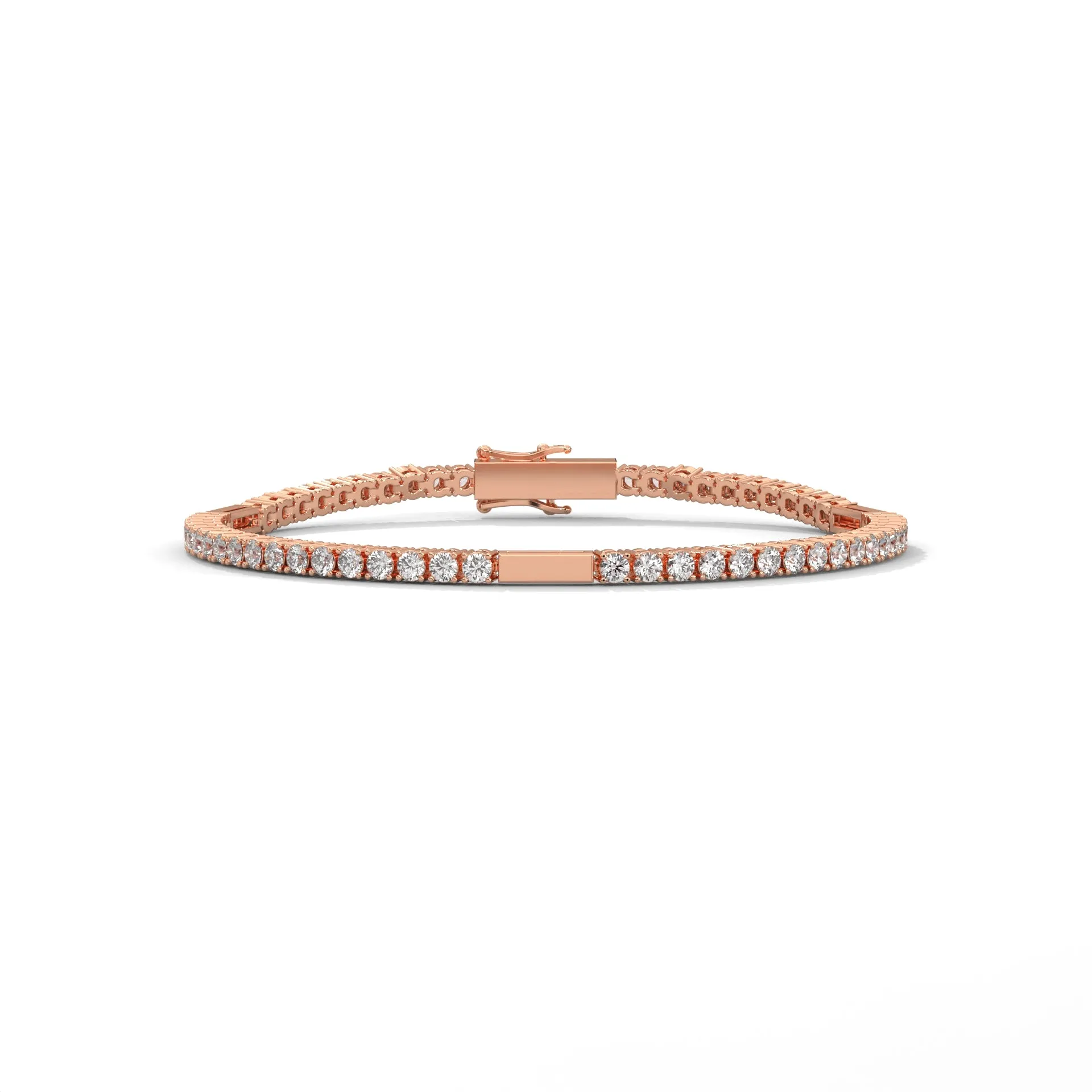 Gold Bar Diamond Tennis Bracelet